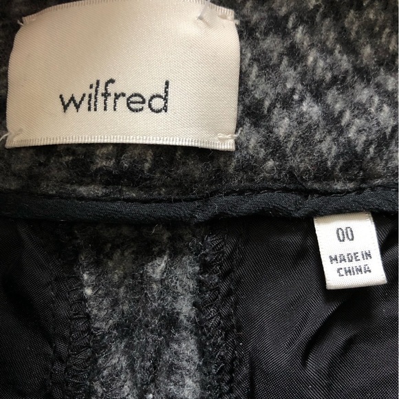 Aritzia Wilfred Front Tie Plaid Wool Cashmere Blend Pants in Charcoal Grey - Picture 12 of 13